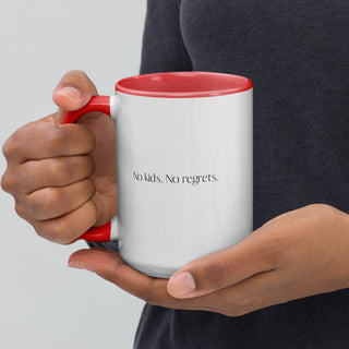 No kids. No regrets. Mug with Color Inside