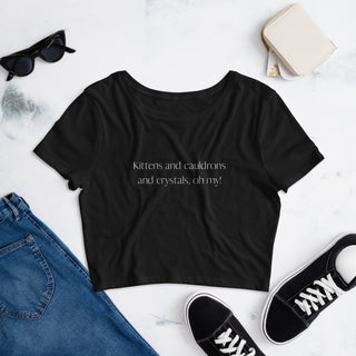 Kittens and cauldrons and crystals, oh my! Women’s Crop Tee