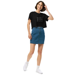 No kids. No regrets. Worthy af. Women’s crop top